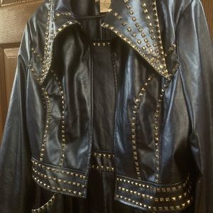 Unique faux leather dress with jacket